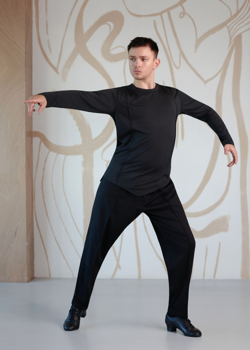 Лонгслів BENITO мікрополіамід, чорний, M