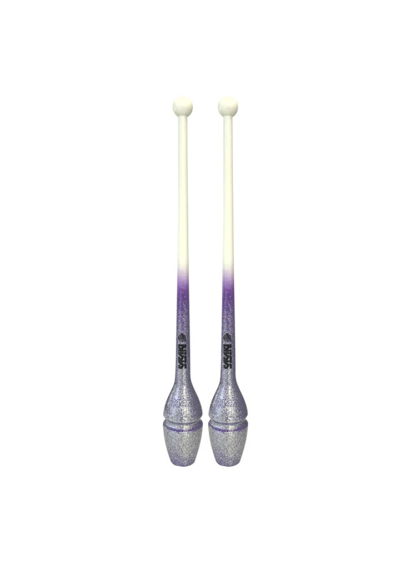 Булави для гімнастики SASAKI STRM-34GH гума, White x Purple Silver (WxPPSI), 44cm, 150g