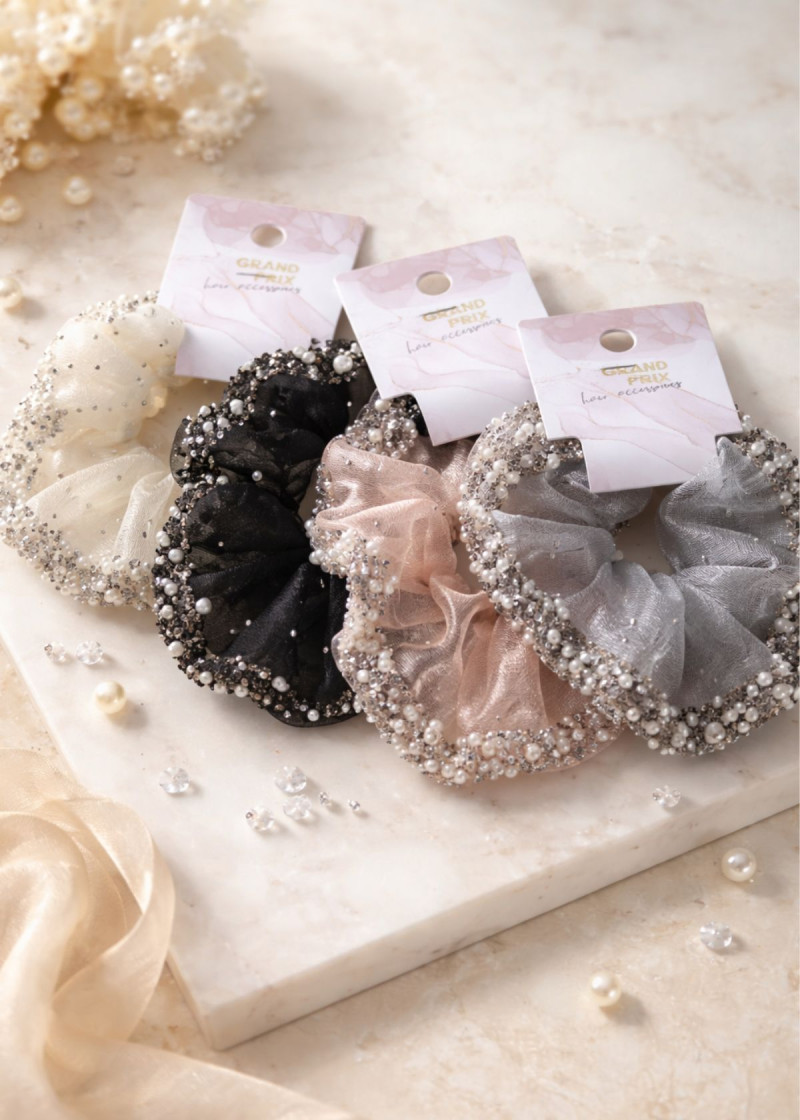 Резинка Grand Prix з жемчугом рожевий