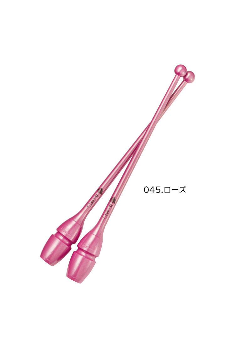 Булави для гімнастики CHACOTT HI-GRIP II пластик+гума, Rose (045), 45.5cm