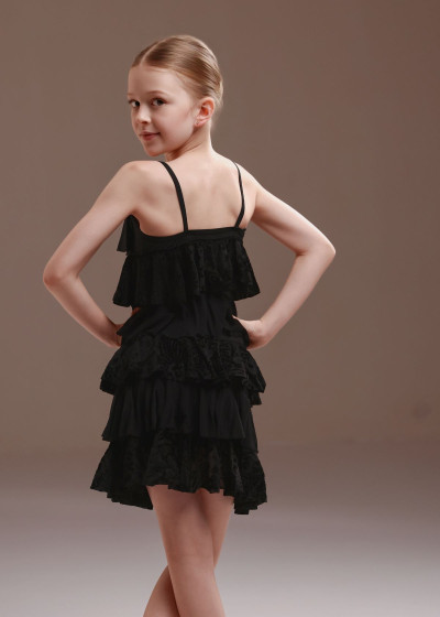 Сукня ROMANA з воланами мікрополіамід+сітка флок, black tiger, 122см