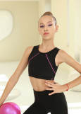 Топ майка MARSELLA нейлон, black+galaxy, 116см