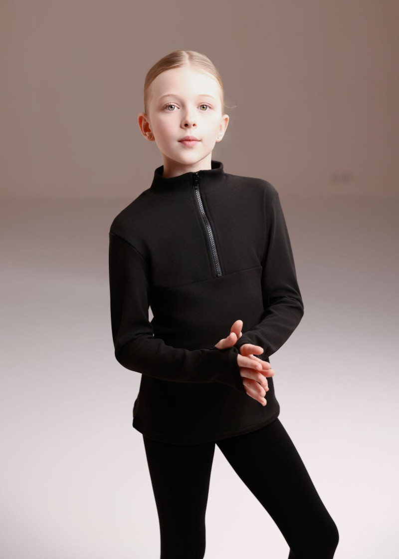 Світшот CLEO на блискавці фліс, чорний, 140см