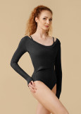 Боді розігрівочне RENE з довгим рукавом rayon rib knit, black, M