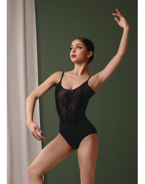 Купальник з бретелями BLAIRE нейлон+сітка флок, black, XS