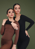 CONTOUR – Комплект, топ и лосины BOND 82% нейлон, 18% спандекс, коричневый, XL (170/95)