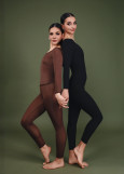 CONTOUR – Комплект, топ и лосины BOND 82% нейлон, 18% спандекс, коричневый, XL (170/95)