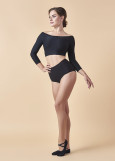 Жіночі шорти для танців із рельєфами KITO мікрополіамід, чорний, 158см