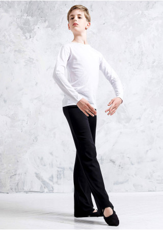 EMIL - Брюки прямые балетные мальчик. 90%хлопок, 10%эластан, черный, 116см
