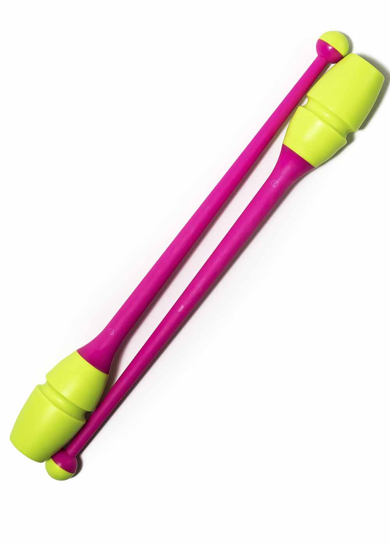 Булави для гімнастики CHACOTT 65203 пластик+гума, Yellow x Pink (343), 45.5cm