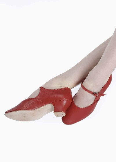 Туфлі для народних танців PLESKACH шкіра, червоний, 4.5 cm, 40