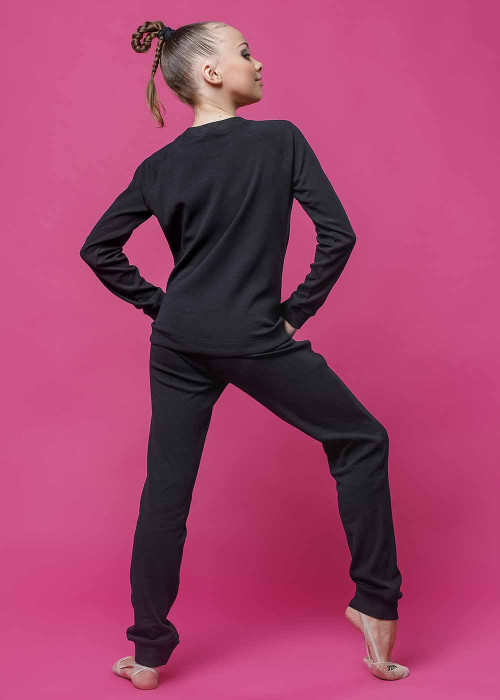 OLIMPIC - Спорт.костюм с декором "Born to Dance" 90%хлопок, 10%эластан, черный, 122см