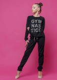 OLIMPIC - Спорт.костюм с декором "Gymnastics" 90%хлопок, 10%эластан, черный, 168см