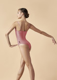 Жіночий балетний купальник із бретелями Grand Prix мікрополіамід+сітка, припилена троянда, L
