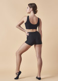 Жіночі короткі високі шорти для танців та гімнасти мікрополіамід, чорний, 152см