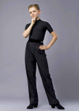 Штани для бальних танців MASSIMO, велюровый пояс 95%поліестер, 5%еластан, чорний, 116см