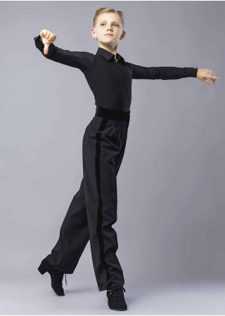 Штани для бальних танців SALVO 95%поліестер, 5%еластан, чорний, 128см