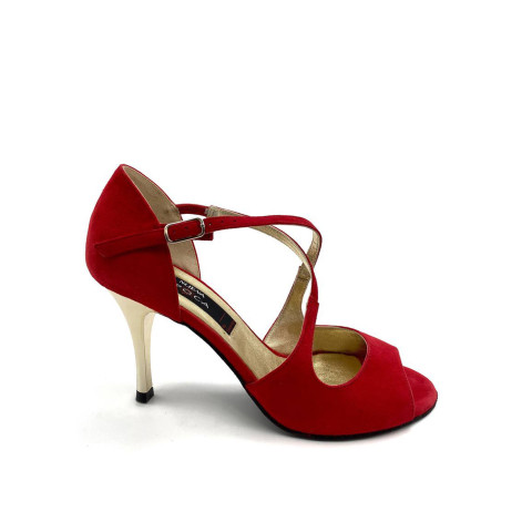 Туфлі для танго FLAVIA замша, червоний, 8 cm, 3,5