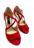 Туфли для танго Flavia замша, красный, 8 cm, 6,5