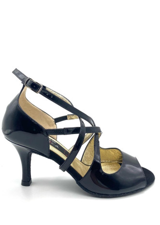 Туфли для танго Riana лак, чёрный, 7 cm, 6,5