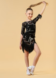 FANCY DANCY - Платье из сетки RUMOR сетка с принтом, чёрный+белый, 134см