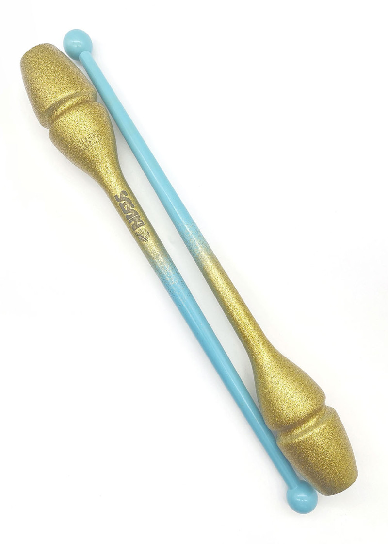 Булавы для гімнастики SASAKI NEW FIG M-34JKGH, 40. гума, Light-blue x Gold (LIBUxGD), 40.5cm, 150g