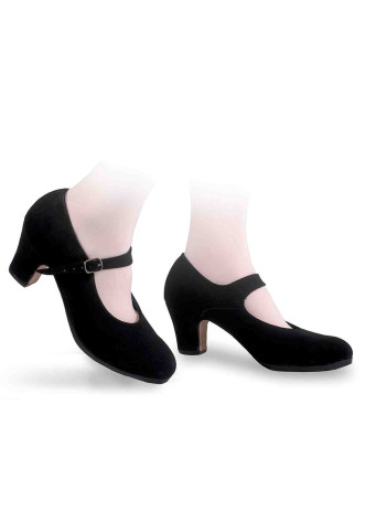 Туфлі для фламенко SANSHA SEVILLA замша, чорний, 6, M
