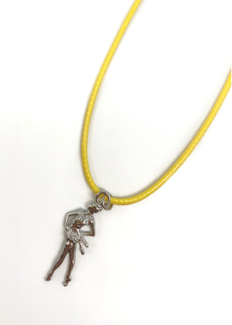 Шнур с кулоном Гимнастка желтый, 45cm