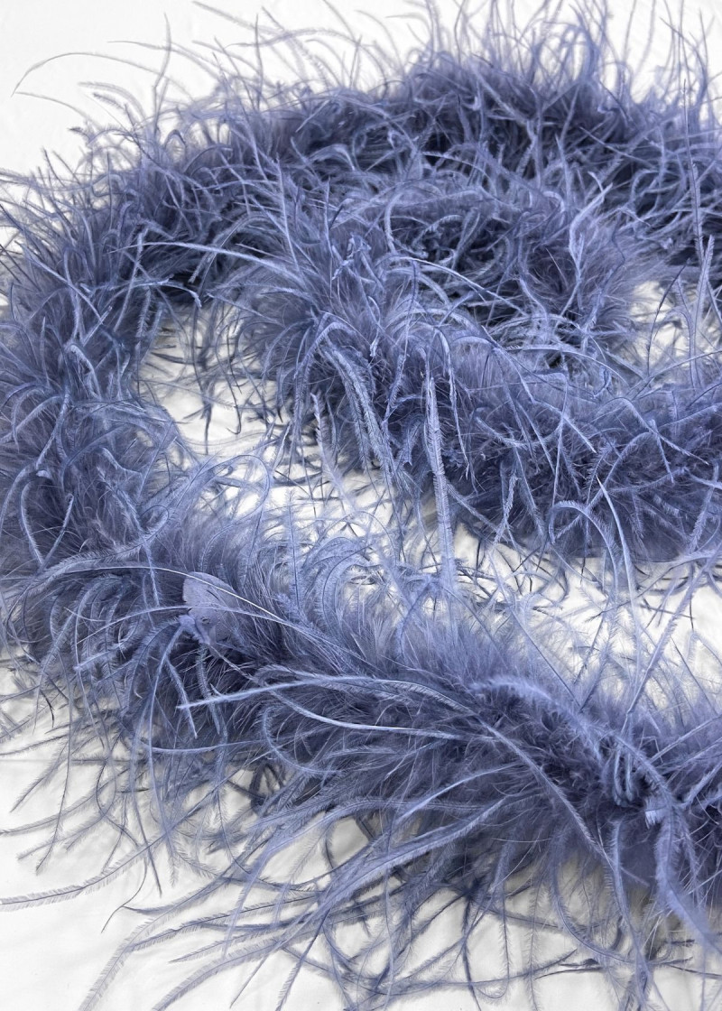 Боа страус Premium пір'я, hematite, 1.8m, тринитковий