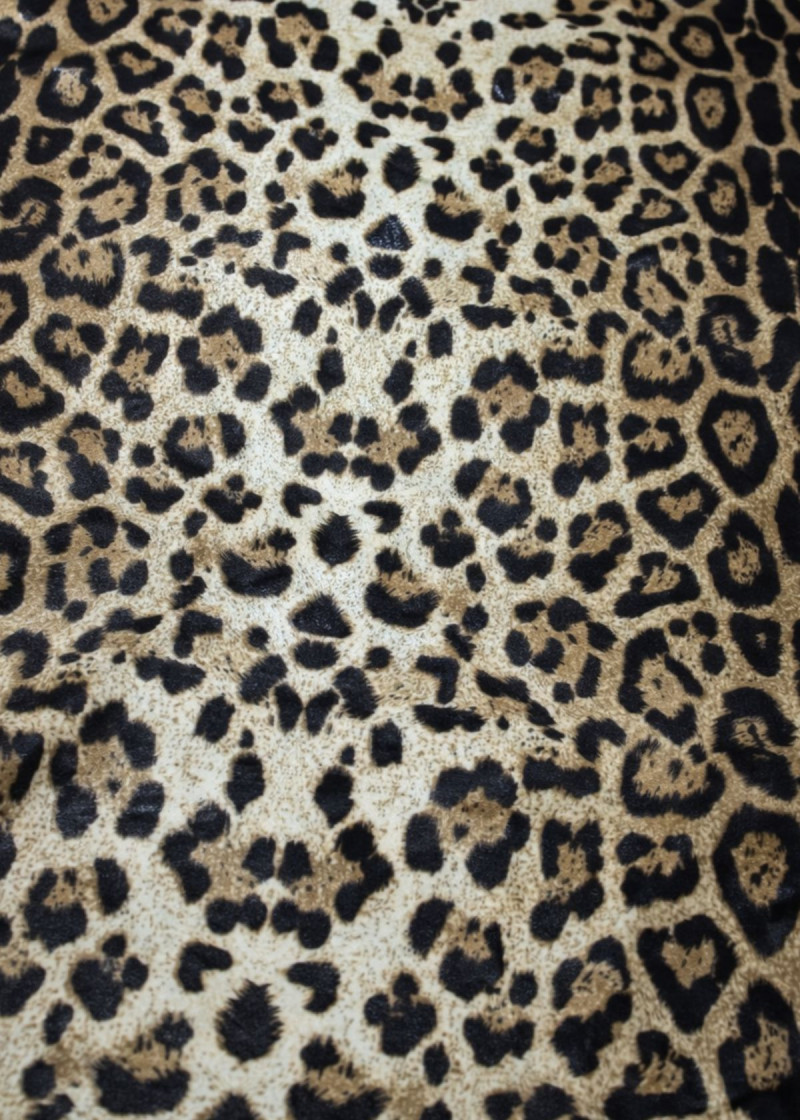 Лайкра принт Леопард з напиленням 90%поліестер, 10%еластан, коричневий, 1,55m