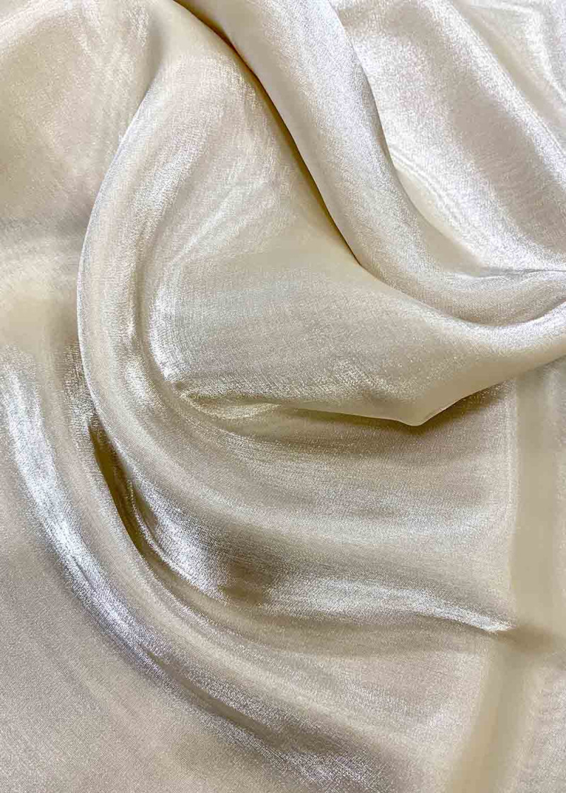 Органза Metallic 100%полиэстер, кремовый, 1.5m