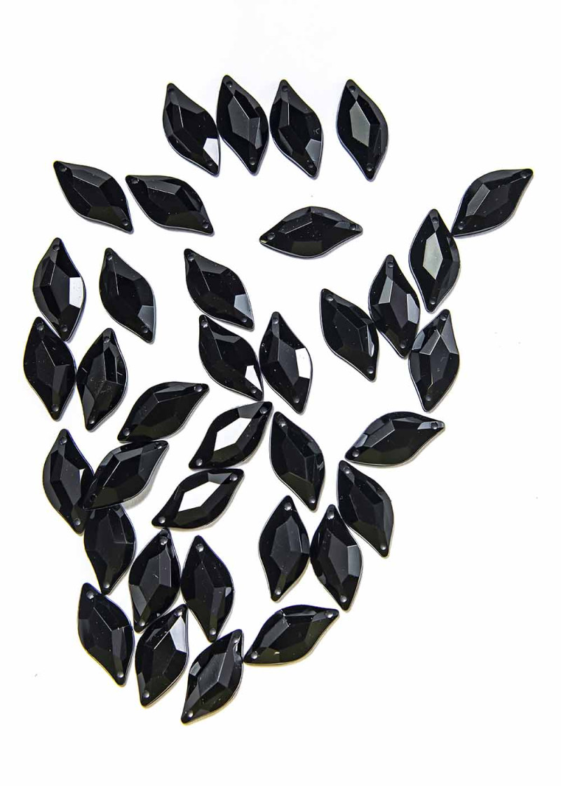 Стрази пришивні акрилові Elizabeth LEAF 20 Jet