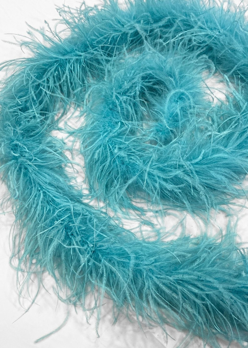Боа страус Premium пір'я, aqua , 1.8m, тринитковий
