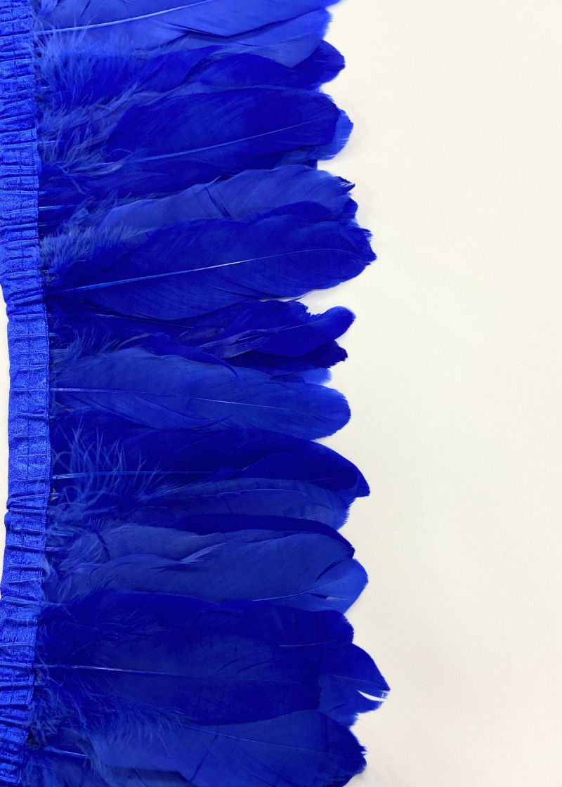 Пір'я на стрічці гусак пір'я, волошковий, 18cm