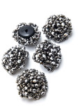 Пуговицы декоративные Flower пластик+стекло, Crystal Light Chrome, 3cm