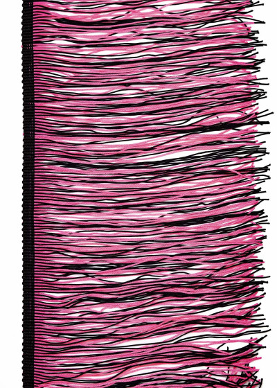 Бахрома танцювальна двоколірна фламінго+чорний, 20cm