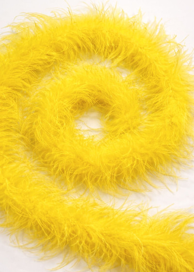 Боа страус двухниточный перо, лимон, 1.8m