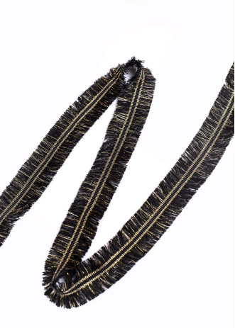 Тесьма декоративная Monica 100%полиэстер, чёрный-золото, 3cm