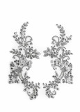 Фрагмент з вишивкою та стразами OFELIA білий, 21х13cm