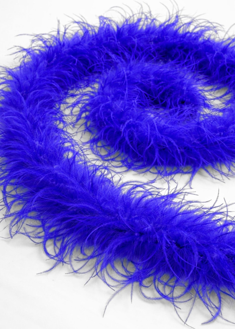 Боа страус Premium пір'я, cobalt, 1.8m, тринитковий