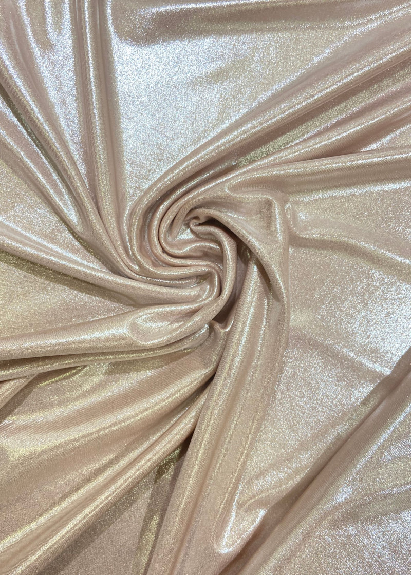 Лайкра Metallic Antique 90%полиамид, 10%эластан, персиковый, 1.5m