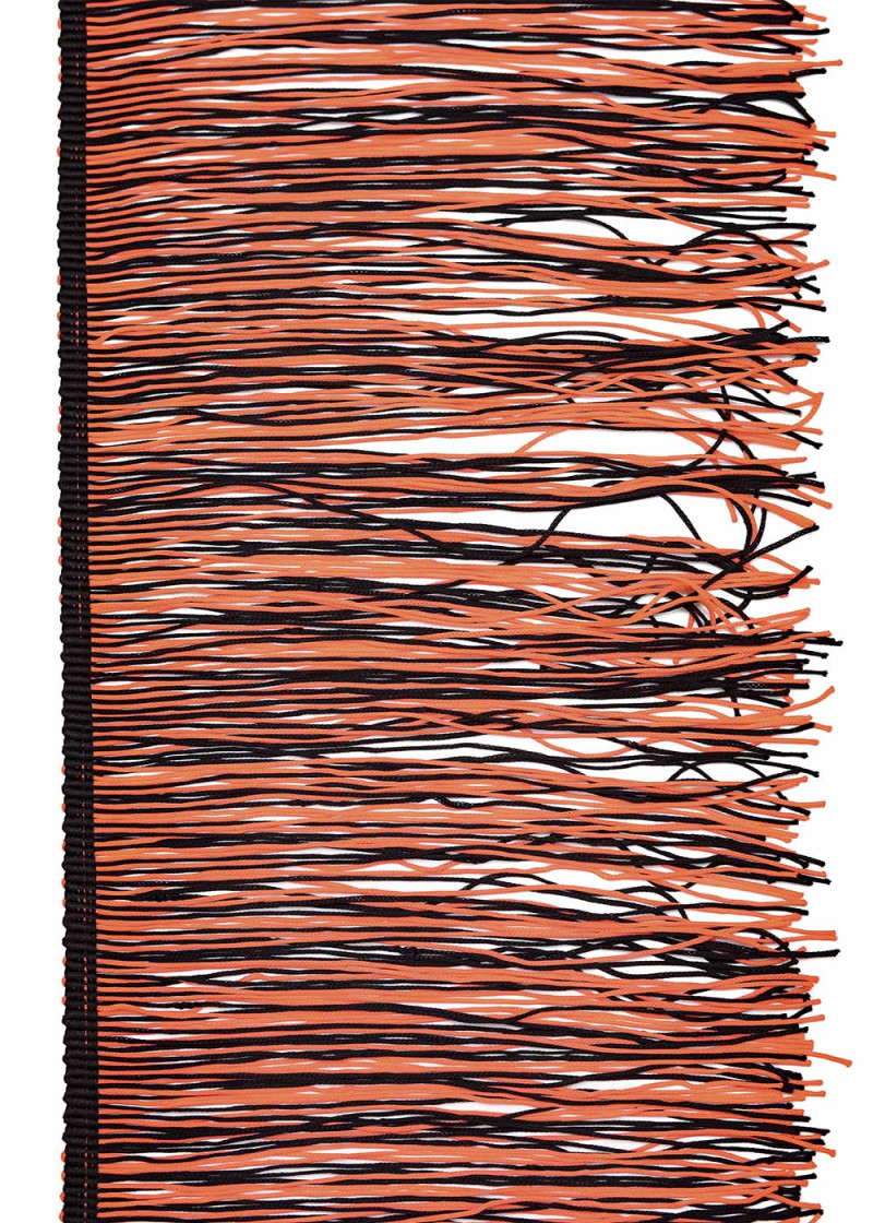 Бахрома танцювальна двоколірна корал+чорний, 20cm