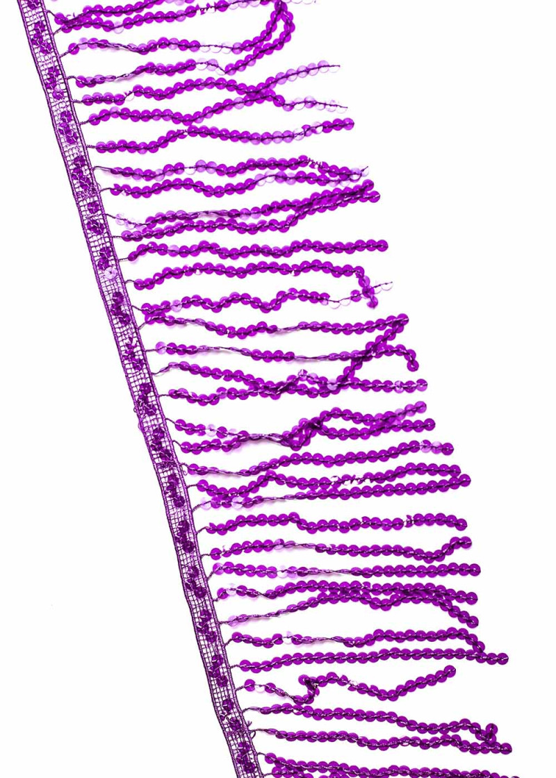 Паєточна танцювальна бахрома фіолетовий, 15cm