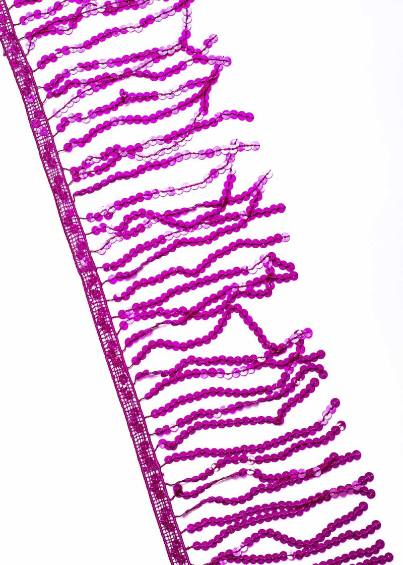 Паєточна танцювальна бахрома фуксія, 15cm