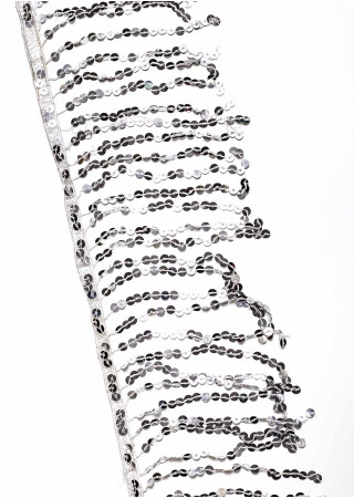 Паєточна танцювальна бахрома срібло, 15cm