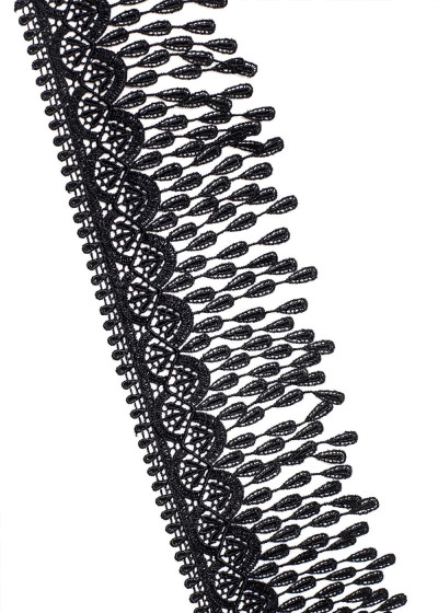Лейсовая бахрома TINA 100%полиэстер, чёрный, 9cm
