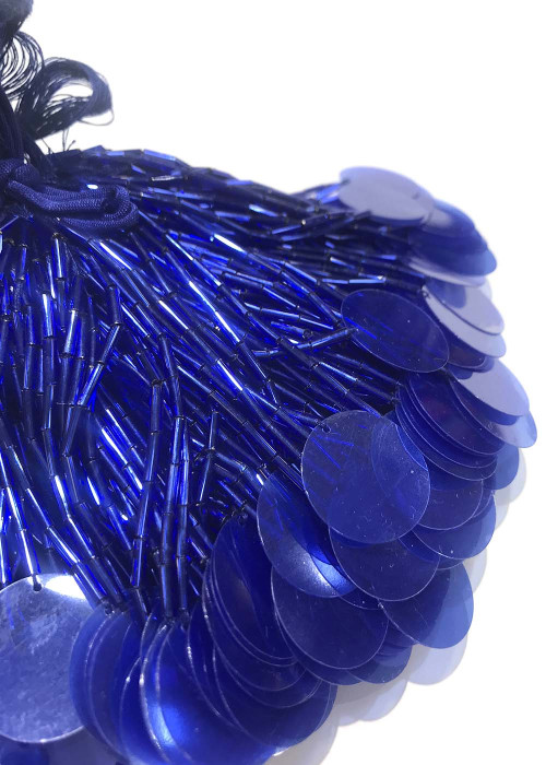 Пучки стеклярусні з паєтками скло, Cobalt, 8cm
