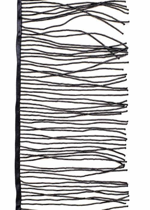 Стеклярусная тесьма чёрный, 15cm