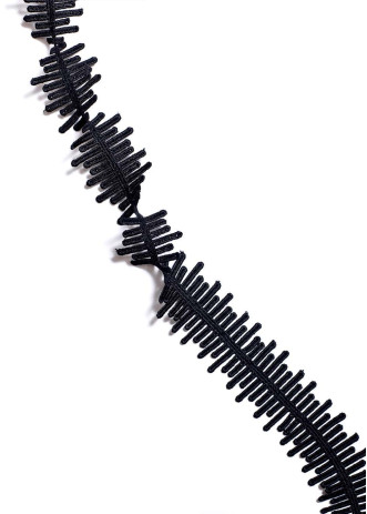 Лейсы в ленте тесьма FRANSISCA 100%полиэстер, черный, 4,5cm