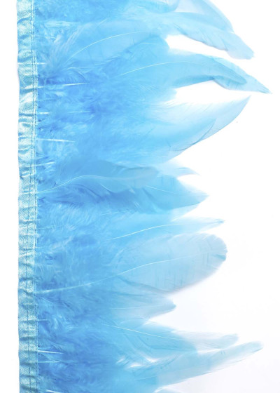 Перья на ленте петух перо, голубая лагуна, 12cm